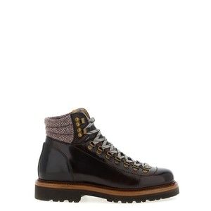 Brunello Cucinelli Herringbone Insert Ankle Boots - NWT